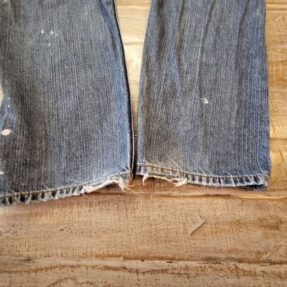 Levi's 505 Jeans 35x29 Regular Fit Straight Distressed Destroyed Paint Splatter - Picture 13 of 13